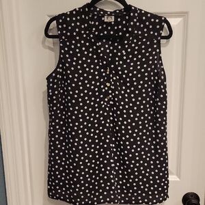 Anne Klein Black and White Polka Dot Blouse